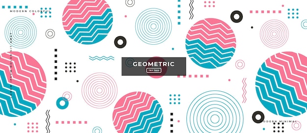 Abstract Trendy objects geometric gradient banner