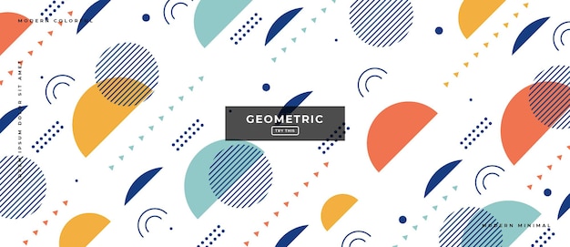 Banner sfumato geometrico di oggetti alla moda astratti