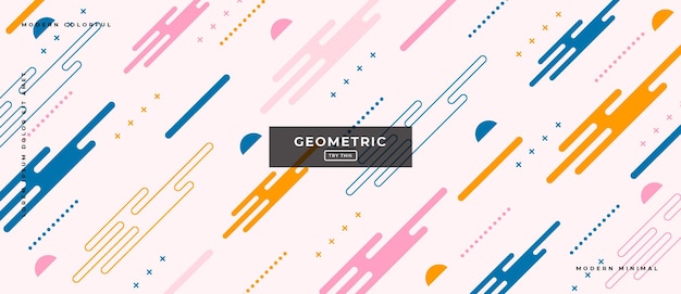 Abstract Trendy objects geometric gradient banner