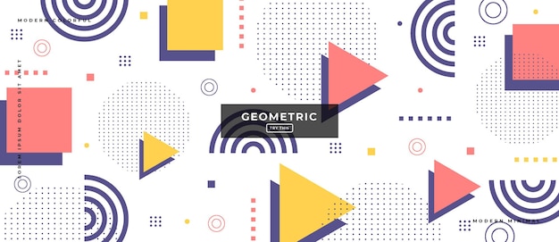 Abstract Trendy objects geometric gradient banner