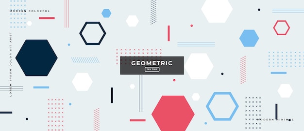 Banner sfumato geometrico di oggetti alla moda astratti