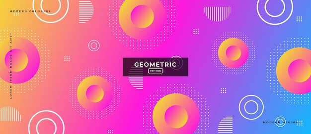 Abstract Trendy objects geometric gradient banner