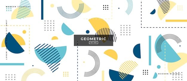 Abstract Trendy objects geometric gradient banner