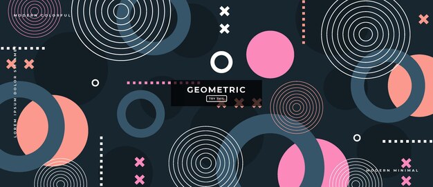 Vector abstract trendy objects geometric gradient banner