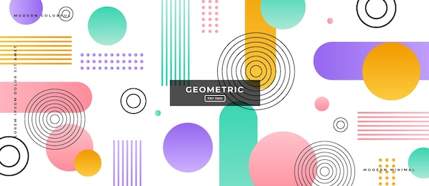 Abstract Trendy objects geometric gradient banner