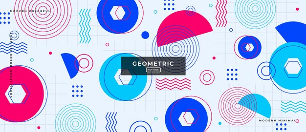 Abstract Trendy objects geometric gradient banner