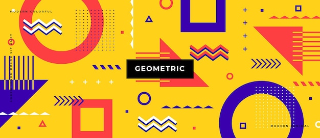 Abstract trendy objects geometric gradient banner