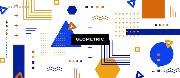 Abstract trendy objects geometric gradient banner