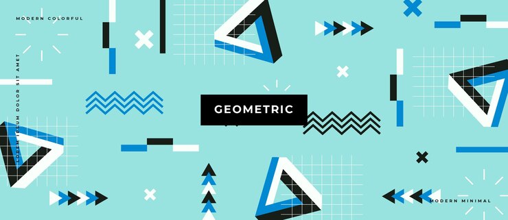 Abstract trendy objects geometric gradient banner