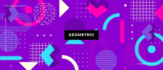 Abstract trendy objects geometric gradient banner