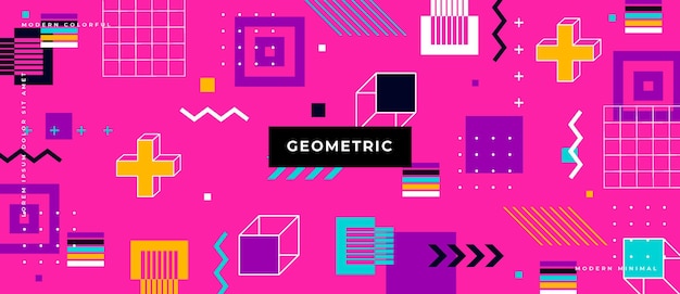 Abstract trendy objects geometric gradient banner