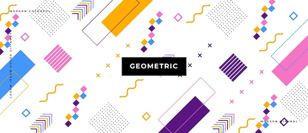 Abstract trendy objects geometric gradient banner