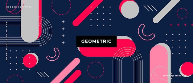 Abstract trendy objects geometric gradient banner