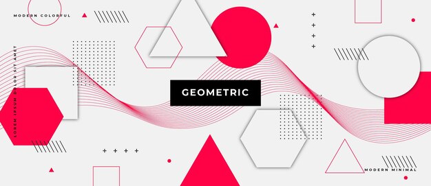 Abstract trendy objects geometric gradient banner