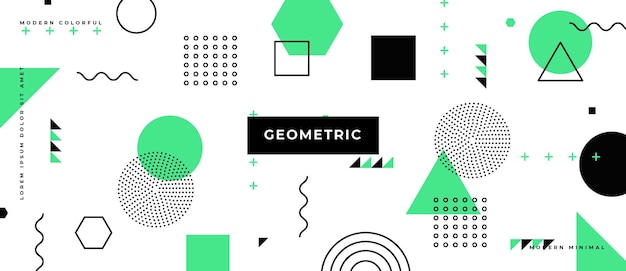 Vector abstract trendy objects geometric gradient banner