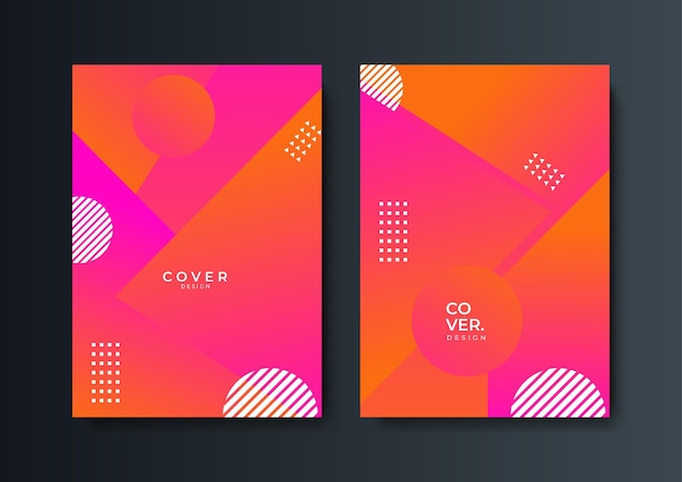 Abstract trendy orange gradient modern covers geometric pattern template design background Template for presentation magazine flyer annual report poster and business card