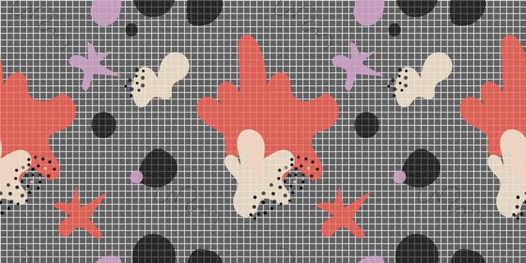 Vector abstract trendy pattern seamless background with wavy shapes and lines