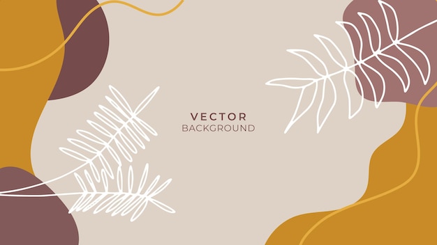 Abstract trendy universal artistic background templates with floral, leaves, organic, hand drawn, and lines. Good for cover, invitation, banner, placard, brochure, poster, card, flyer and other