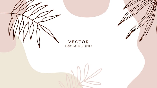 Abstract trendy universal artistic background templates with floral, leaves, organic, hand drawn, and lines. Good for cover, invitation, banner, placard, brochure, poster, card, flyer and other