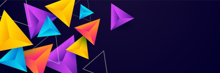 Vector abstract triangle colorful banner background color gradient abstract background with dynamic wave line effect vector abstract graphic design banner pattern background web template