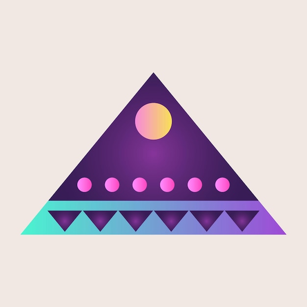 Vector abstract triangle cone icon element gradient texture color graphic geometric art retro shape pattern