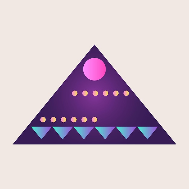 Vector abstract triangle cone icon element gradient texture color graphic geometric art retro shape pattern