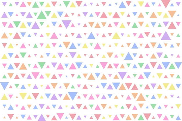 Abstract triangle geometric pattern in different random pastel colors and sizes white background