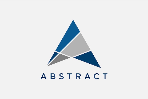 Abstract triangle letter A logo design template