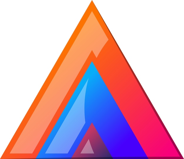 Vettore illustrazione astratta del logo della montagna del triangolo in stile trendy e minimale
