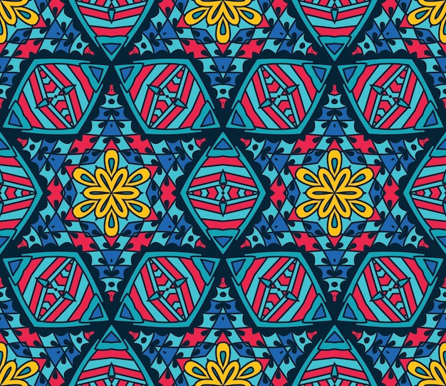 abstract tribal mosaic tiled  ethnic seamless pattern ornamental
