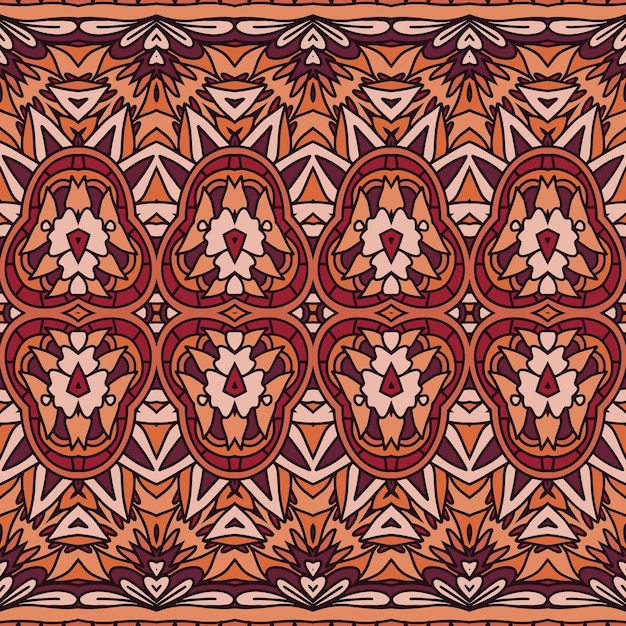 Abstract Tribal vintage ethnic seamless pattern ornamental rare geomertric art background