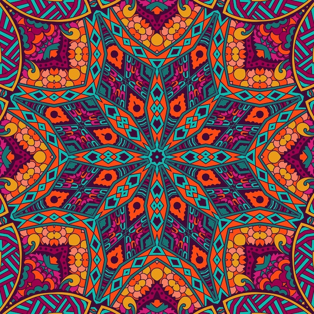 Abstract Tribal vintage kleurrijk etnisch naadloos patroon sier