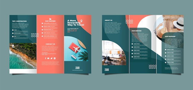 Vector abstract trifold brochure design