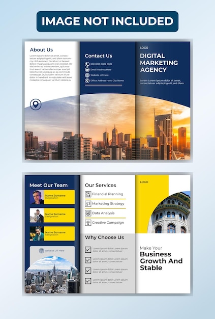 Abstract trifold brochure template Corporate trifold brochure design