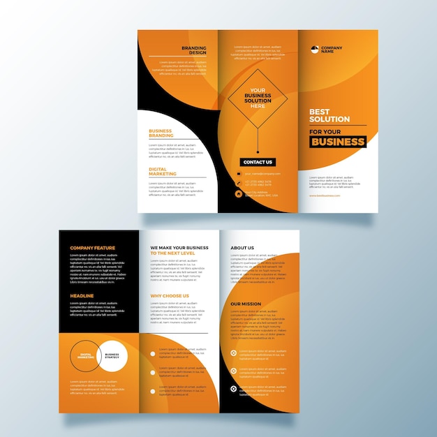 Vector abstract trifold brochure template design