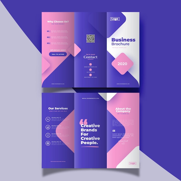 Vector abstract trifold brochure template style