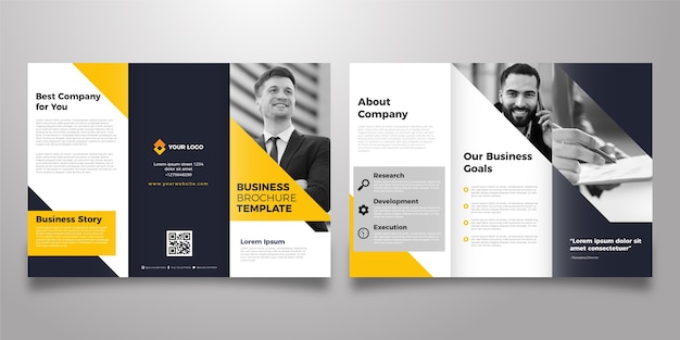 Abstract trifold brochure template with photo