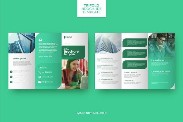 Abstract trifold brochure template with photo