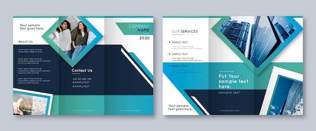 abstract trifold brochure template with photo