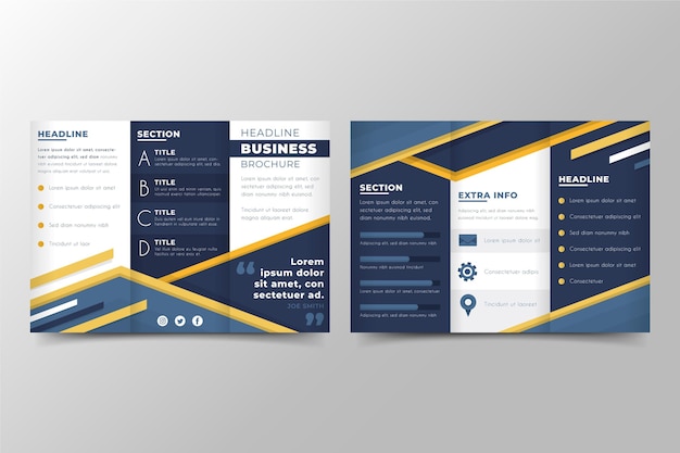 Vector abstract trifold brochure template