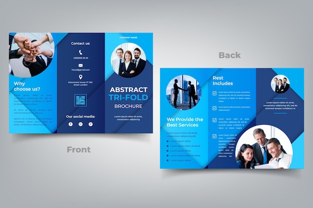 Vector abstract trifold brochure template