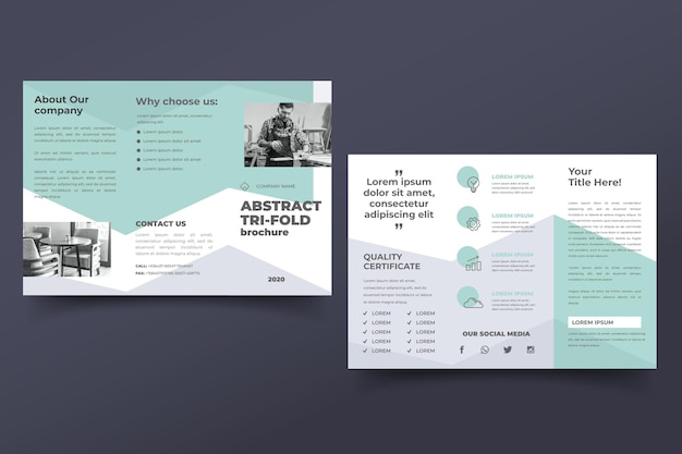 Vector abstract trifold brochure template