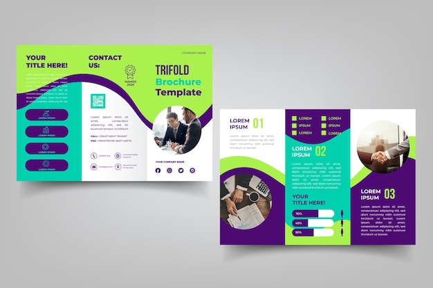 Vector abstract trifold brochure template