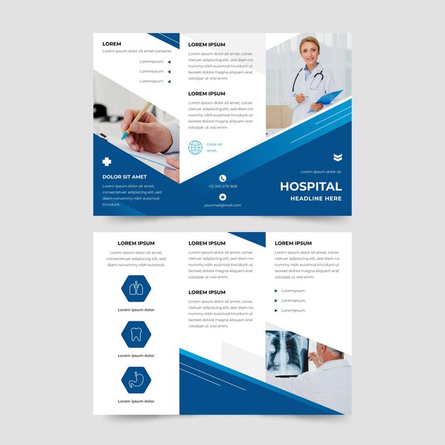 Abstract trifold brochure with photo