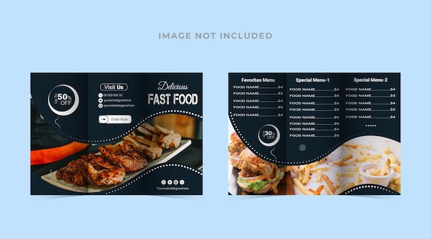 Vector abstract trifold fast food restaurant brochure template