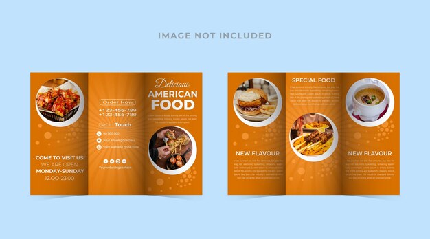 Vector abstract trifold restaurant brochure template
