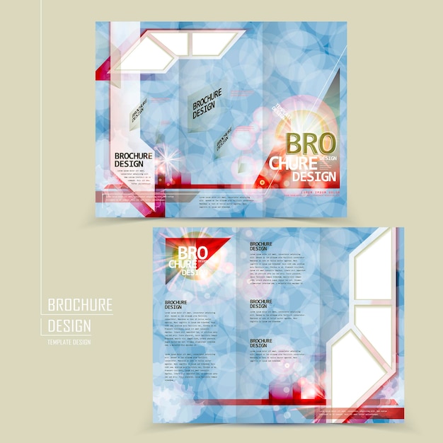 Vector abstract trifold template design