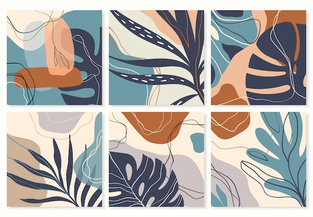 Abstract tropical backgrounds collection