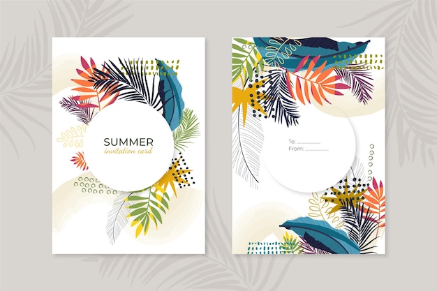 Vector abstract tropical cards concept