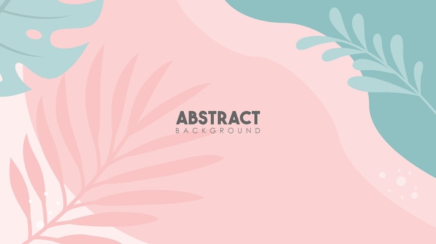 Abstract tropical leaves elements flower poster background